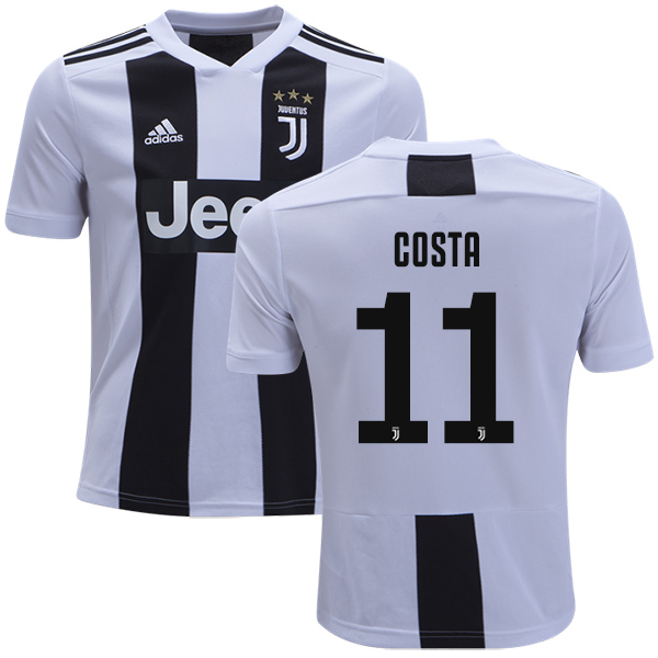 Douglas Costa Juventus FC Adidas White & Black Short Shirt : 18/19 Serie A Club #11 Youth Authentic Home Soccer Jersey